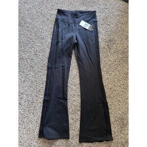 NWT ADIDAS ATHLETIC YOGA PANTS 3 STRIPE DARK BLACK SIZE M (10-12)